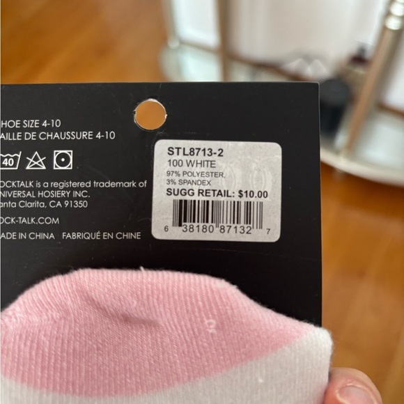 Pink and White 'Love You a Latte' Socks - Picture 3 of 4